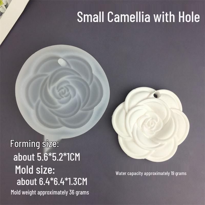 Cherry Blossom Gardenia Rose Silicone Mold for DIY Aromatherapy, Chocolate, Candle, and Epoxy Hanging Tags.