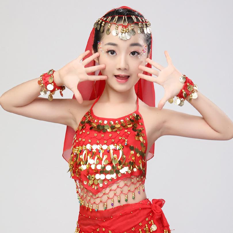 

June 1st Festival Sequin Belly Dance Costume for Kids 90cm