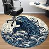 1pc Ocean Mermaid Office Round Area Rug,  Mat Suitable For Office, Under Office Chairs Bedroom Living Room Home Decor, Room Deco