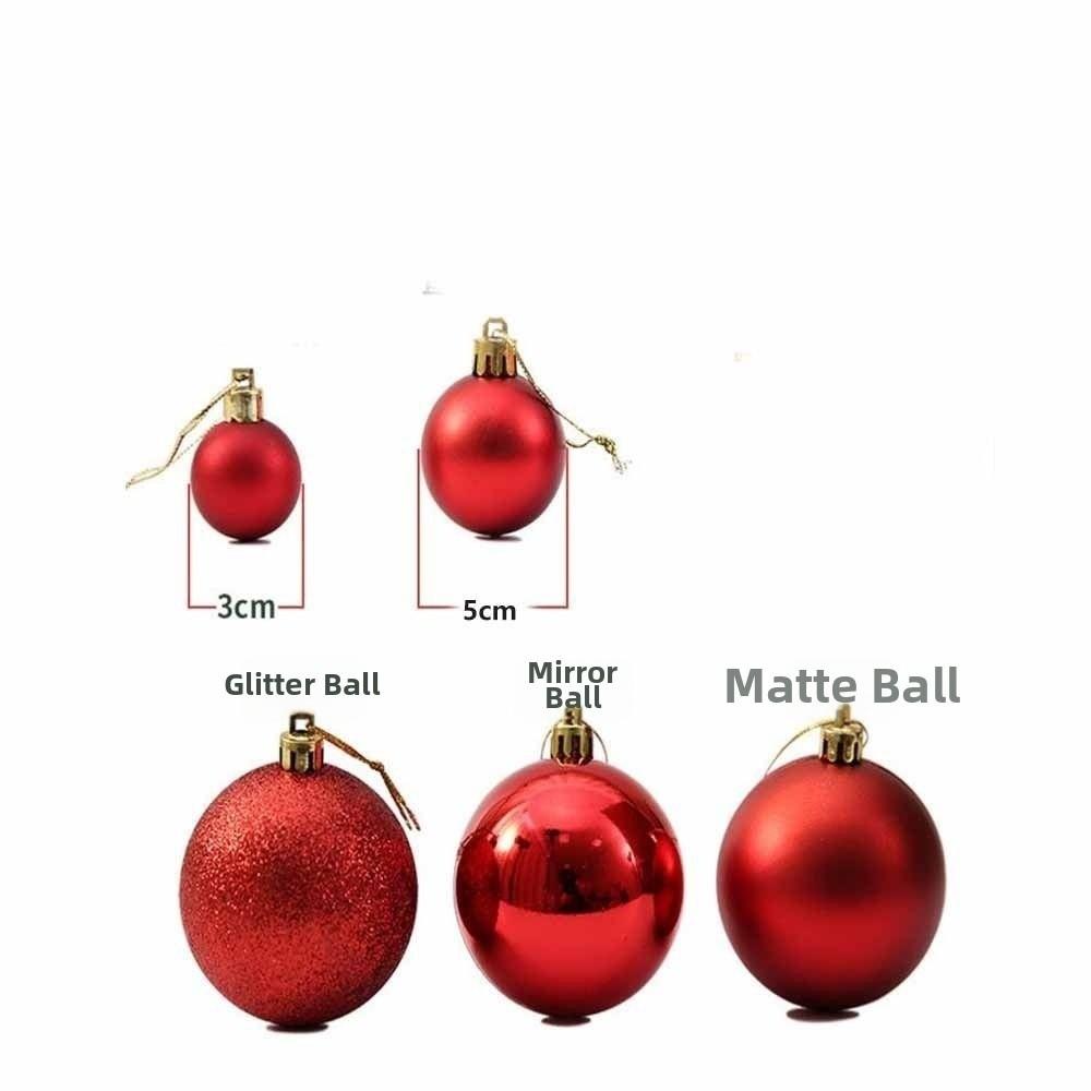 24 Pièces Ornements d'Arbre de Noël en Plastique 3/5CM Boules d'Arbre de Noël Boules de Noël Arbre de Noël