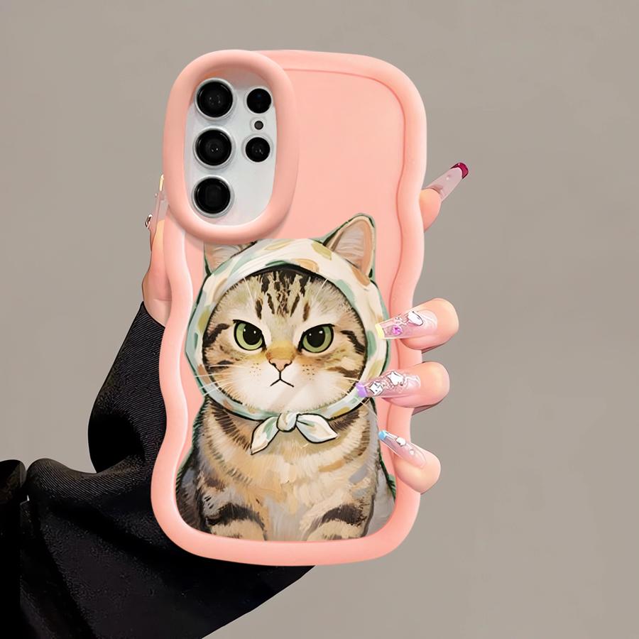 Soft Phone Cover Case for Samsung Galaxy S24 S21 S23 Plus A25 S22 Ultra S25 A26 S20 FE A36 A34 A35 A24 A54 A55 Cartoon Cat