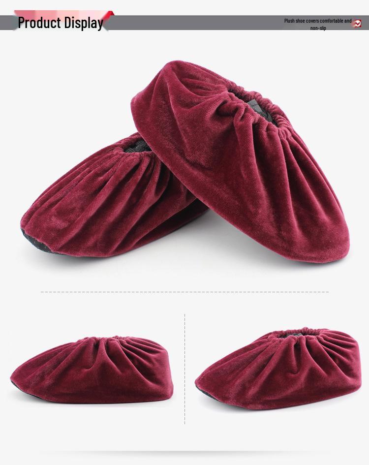 Thickened Velvet Mesh Non-Slip Reusable Shoe Covers for Adults and Students