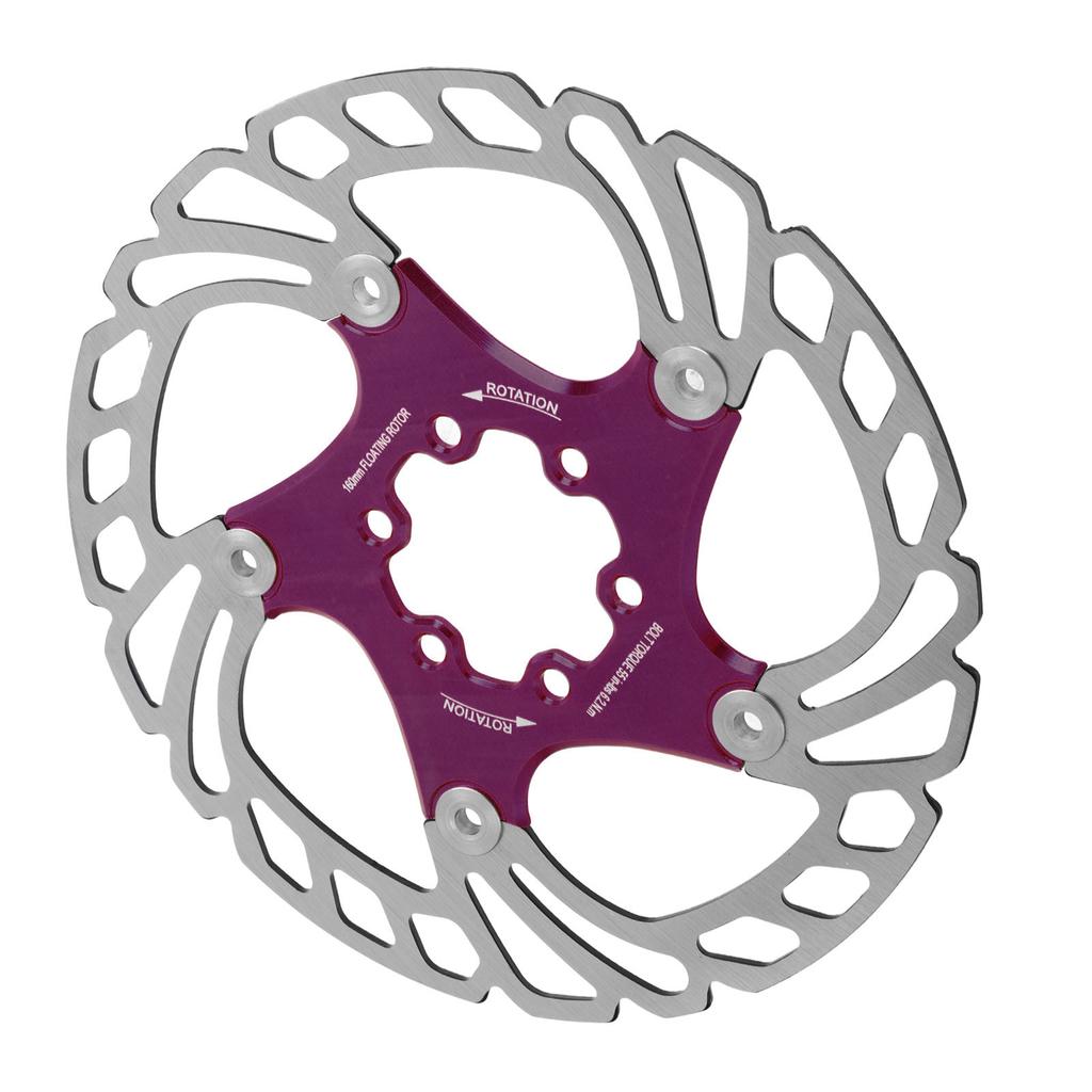 16cm Bicycle Floating Disc Brake Rotor with 6 Bolts Disc Brake Pad Rotors for Mountain Road Bike Repair Parts Purple