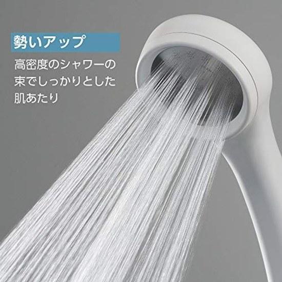 SANEI Shower Head Rainy Basic Water Saving Rate 40 Ultra Fine Flow Increased Pressure Stainless Plate White Made Japan PS310-80XA-WA2