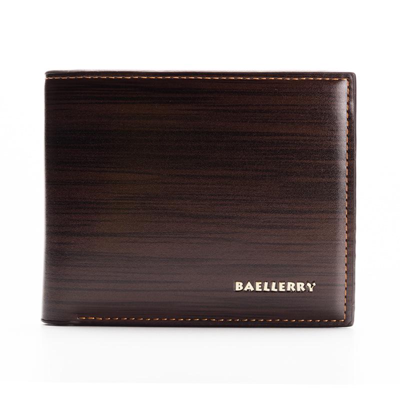 

Baellerry European & American Short Style Men s Bark Texture Leather Wallet 16-inch