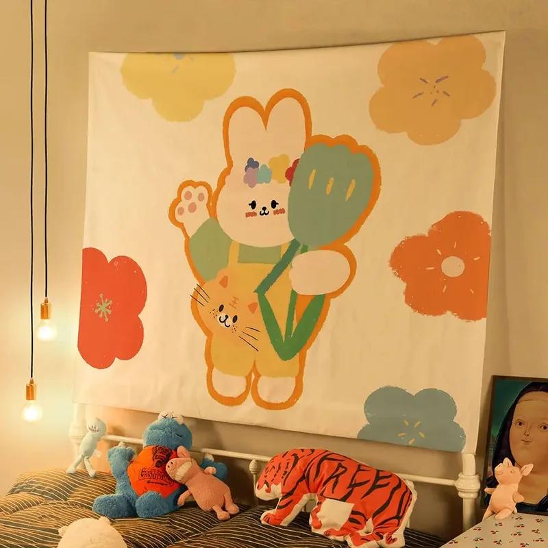 Милый маленький свежий фон ткань украшение стены дома гобелен офис гостиная гобелен — фото 12