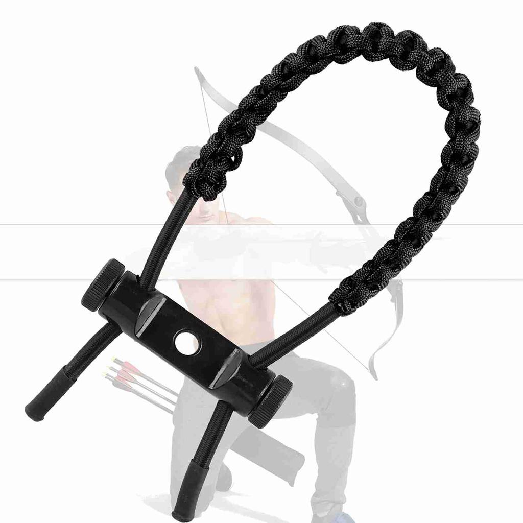 1Pc Archery   Compound Bow Wrist Sling   Cord Rope For Adult (Black)