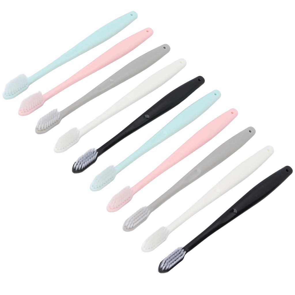 10pcs Soft Hair Toothbrush Home Portable Tartar Stain Removal Oral Cleaning Toothbrush