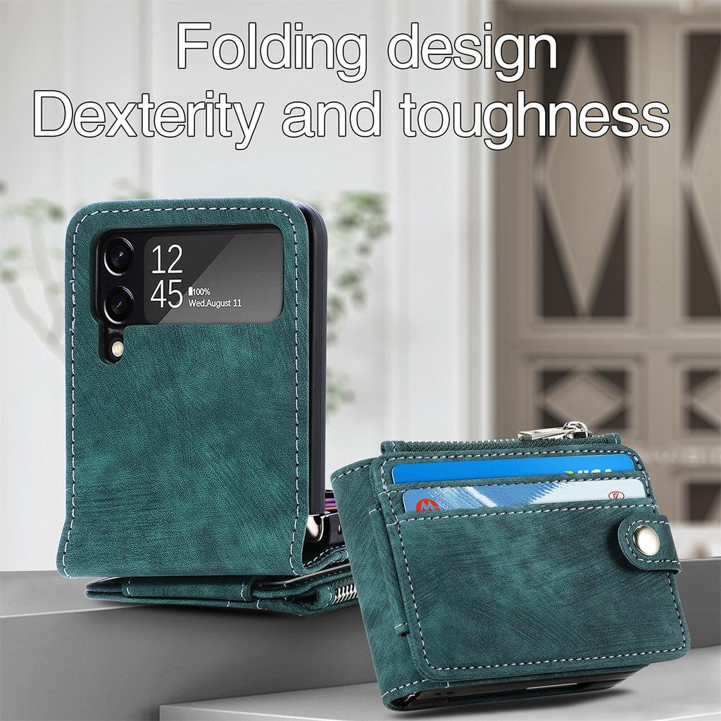 Anti -Dust Business Leather Protective Case For Samsung Galaxy Z Flip4 Flip 4 Flip3 5g Flip 3 Card Holder Wallet Bag Cases