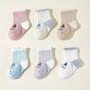 6Pairs Baby Mesh Socks Cute Cat Mid-tube Sock Summer  Sweat-absorbing Breathable Newborn Cotton Sock 0-3year Children Footwear