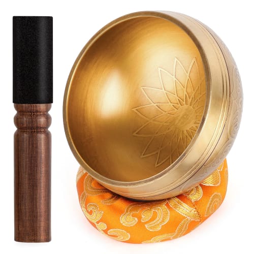 Tibetan Singing Bowl Set - 100% Hand-Hammered Nepalese Sound Bowls for Meditation, Yoga, Chakra Meditation Accessories, Unique Gift for Women and Men