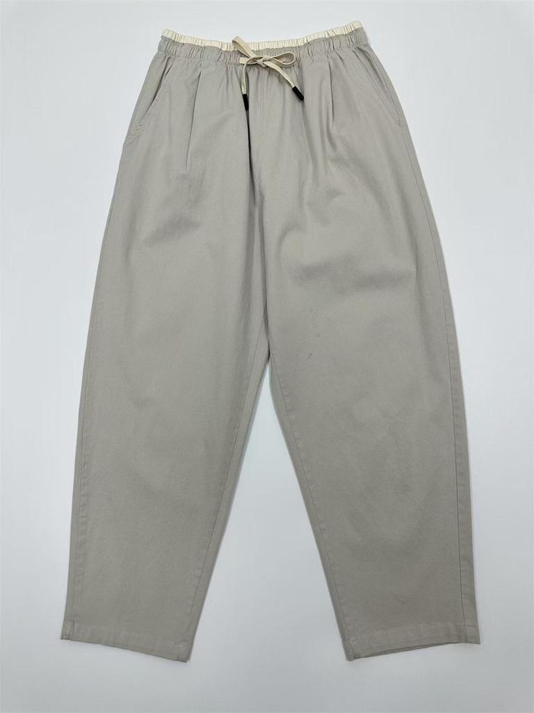 Johnature Elastic High Waist Casual Pants Women Loose Hit Colors All Match Harem Pants Trousers