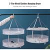 2 Layers Mesh Clothes Hanging Dryer Collapsible Sweater Hanging Drying Rack 2 Tier Foldable Mesh Basket Dryer Net