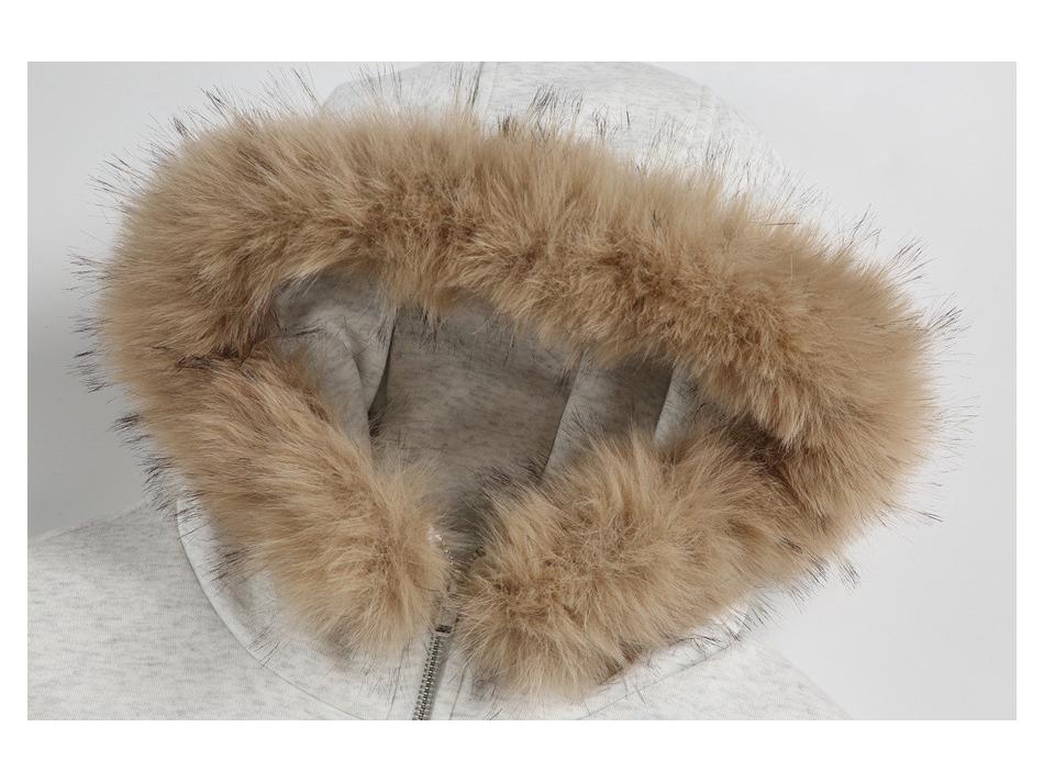 Maoqiaoyi Unisex Retro Mountain Eagle Hooded Jacket with Detachable Fur Collar, Winter Cotton Coat