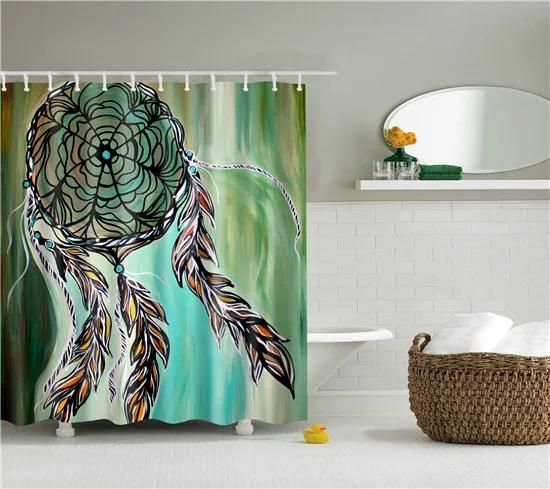 African Style Tribal Pattern Portrait Shower Curtains Fabric Waterproof Polyester For Bathroom Curtain With Hooks 180x180cm