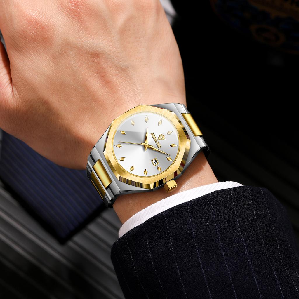 New Luxury Men's Quartz Watch Stainless Steel Strap Fashion Casual Waterproof Watch Top Business Calendar Men's Watch