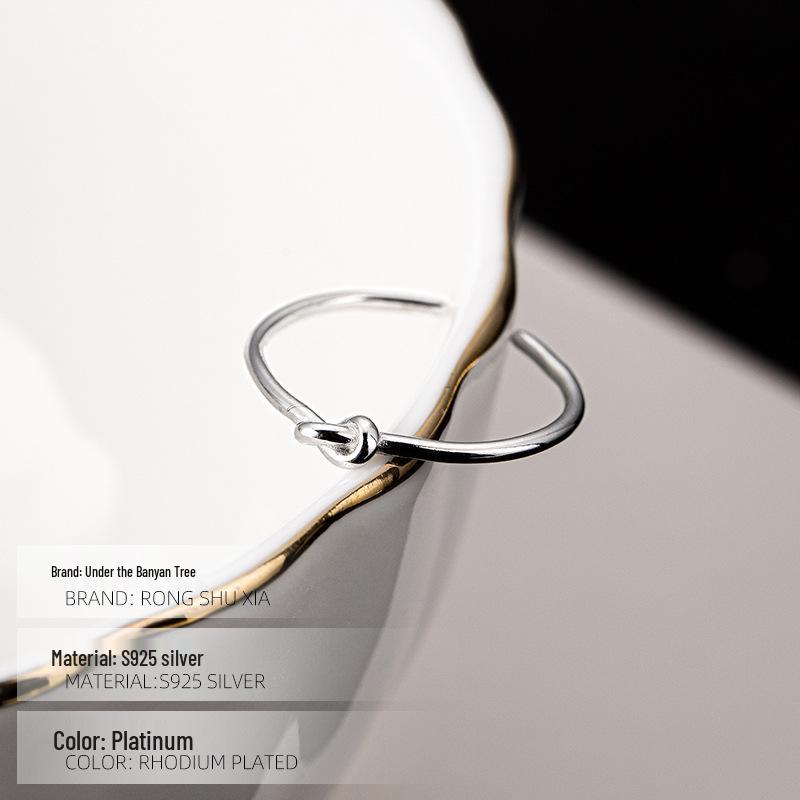 Inel Nod Argint S925 Banyan Tree - Design Nișă pentru Femei, Lux Deschis la Modă.