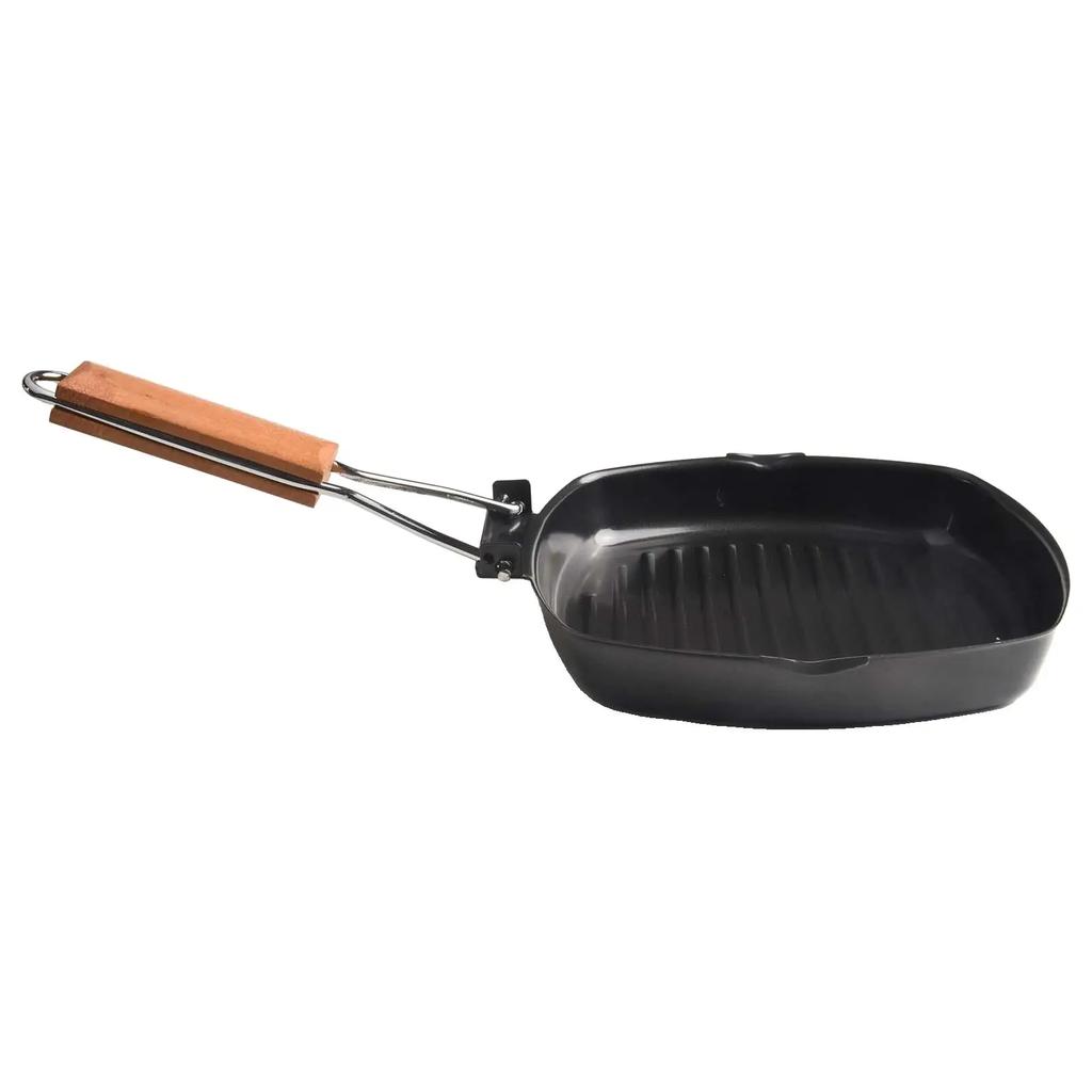 For Electric Stoves Cast Iron Grill Pan Kitchen Hand Cleanse Recommended Scratch Resistance Convenient Storage