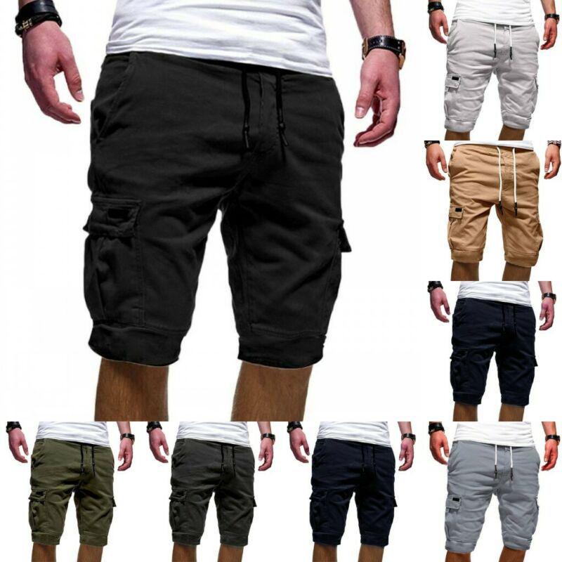 Mens Cargo Shorts Pants Summer Casual Jogger Sport Army Combat Training Trousers