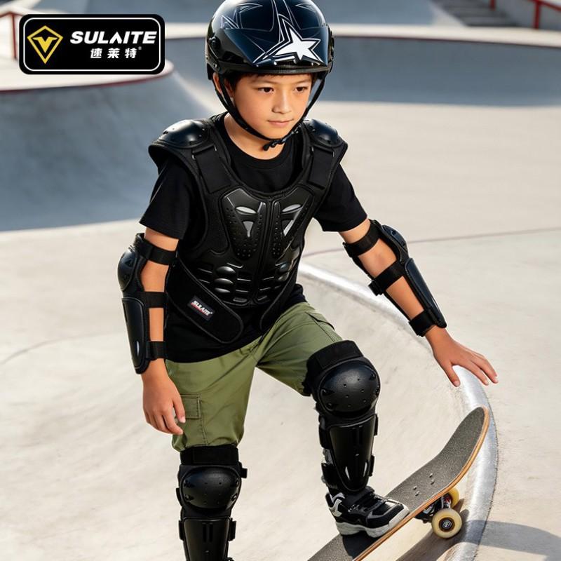 Kids Protective Gear Set Skating Cycling Extreme Sports Chest Back Elbow Knee Pads S M L Sizes