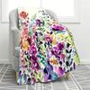 Soft, Cozy, Machine Washable Flannel Blanket with Vibrant Floral Design - Luxurious All-Season Blanket Perfect for Couch, Bed, o