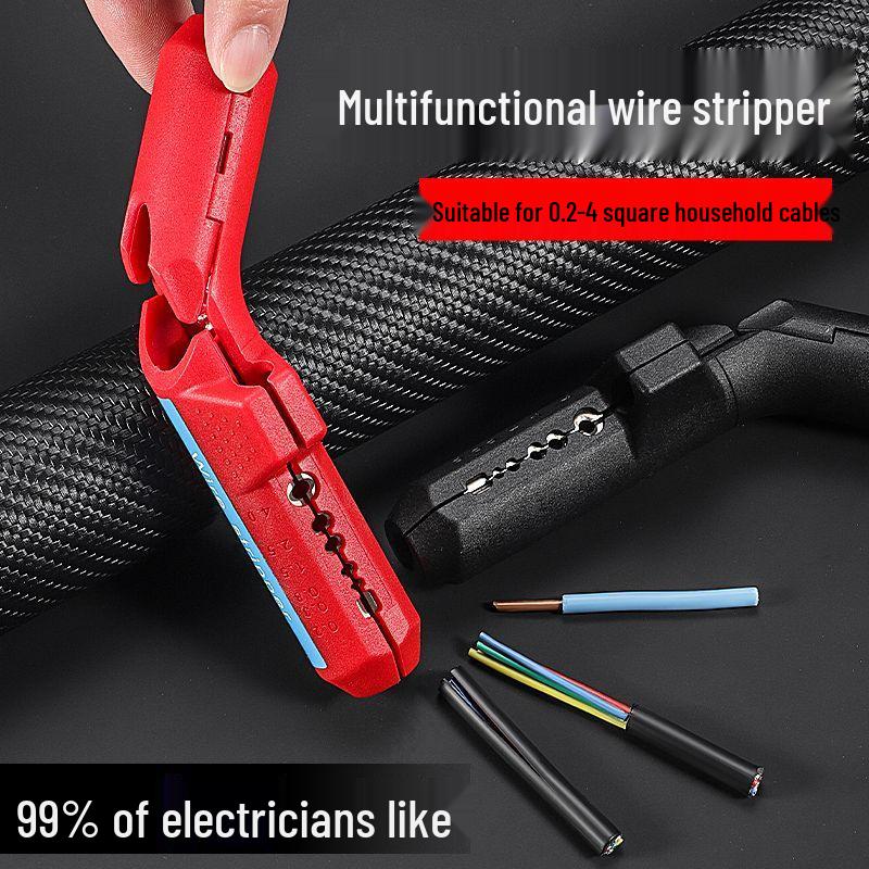 Multifunctional Electrician's Wire Stripper with Bent Handle and Precision Stripping