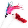 Colorful Suction Cup Type Cat and Mouse Suction Cup Spring Feather Cat Toy Cat Stick Pet Supplies