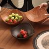 Odor-free Storage Bowl Vintage Wood Grain Fruit Tray, Food-Grade Snack Candy Serving Plate, Thickened Wear Resistant Nestable Stackable Decorative