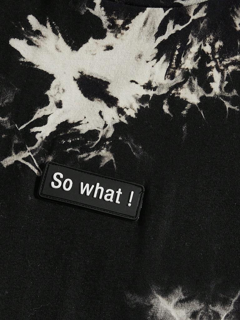 Manfinity LEGND Herren T-Shirt aus Baumwolle mit Batikmuster und Slogan-Grafik