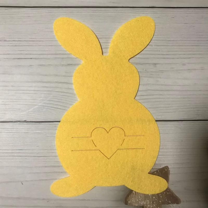 12PCS Rabbit Shaped Cutlery Set, Felt Egg Table Decoration, Easter Knife and Fork Bag, Cutlery Bag, Easter Decoration.