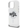 Karl Lagerfeld IML Glitter Karl & Choupette Sketch Logo MagSafe Case for iPhone 16 Pro Max Transparent