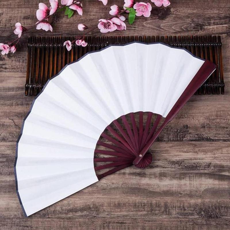 10/13 Inch Folding Fan Hand Silk Cloth DIY Chinese Folding Fan Wooden Bamboo Antiquity Fold Fans  For DIY Writing And Painting