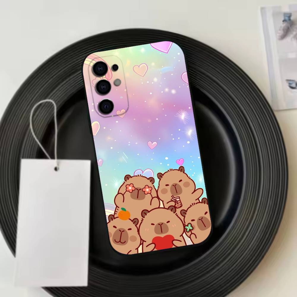 Lovely C-Capybara  Phone Case For Samsung S25,S24,S21,S22,S23,S30,Ultra,S20,Plus,Fe,Soft Silicone Black Cover