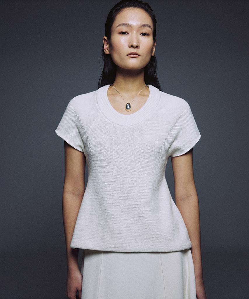 UMARMUNG Pure Cotton Sleeveless U Neck Pullover_White