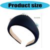 Women Retro Fabric Headband with Pearl Decors High Skull Wide Hairhoop for Elegant Hair Styling All Matching Hairband