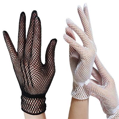Evening Party Accessory Wedding Mesh Fishnet Gloves Uv-proof Driving Bride Mittens Lace Finger