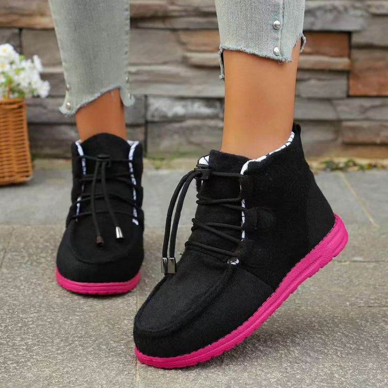 European and American large-size new single shoes, spring and autumn high-top flat-bottom lace-up casual sports shoes and short boots