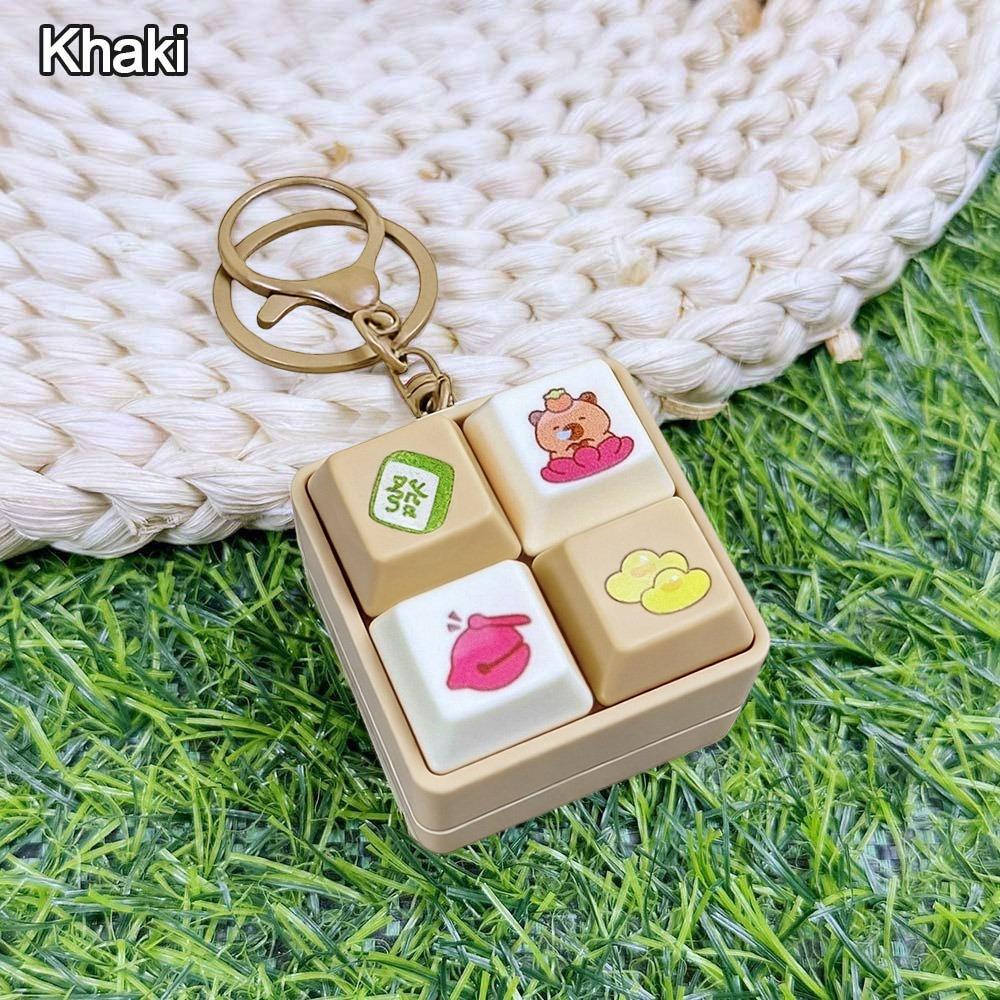 Nuevo Llavero Fidget de Dibujos Animados Botón de Teclas Teclado DIY Teclado para Dedos Tapa de Tecla Alivio del Estrés Tecla Pellizcar
