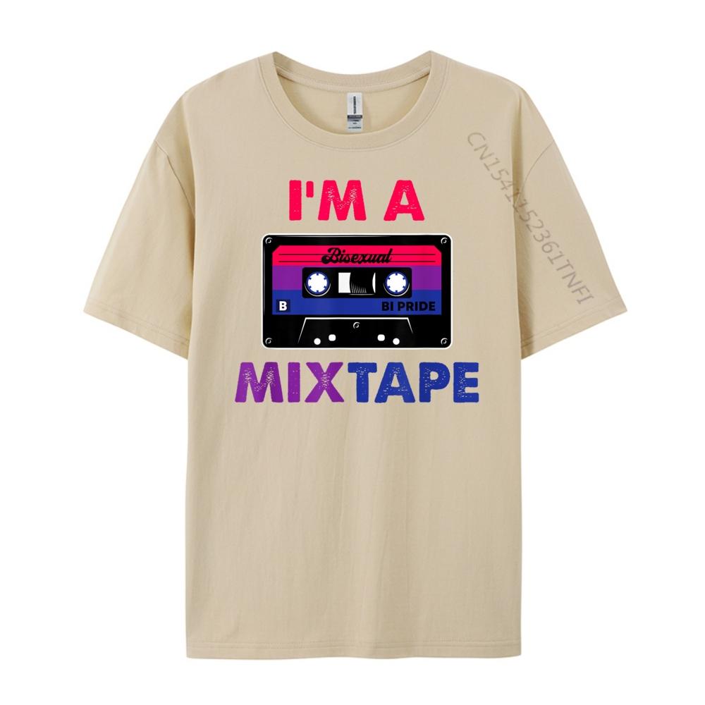I M A Mixtape Bisexual Pride Month Lgbtq Cassette Tape Graphic T Shirts Men Oversized New Year Chinese Style