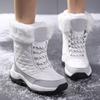 Warm Cotton Shoes Women's High-top Boots Anti-slip Snow Boots Winter Plush Outdoor Walking Shoes Hiking Sneakers
