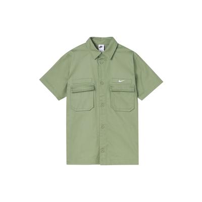 Pure Color Logo Pocket Polo Short Sleeve Shirt Men Tops Green DX3341-386