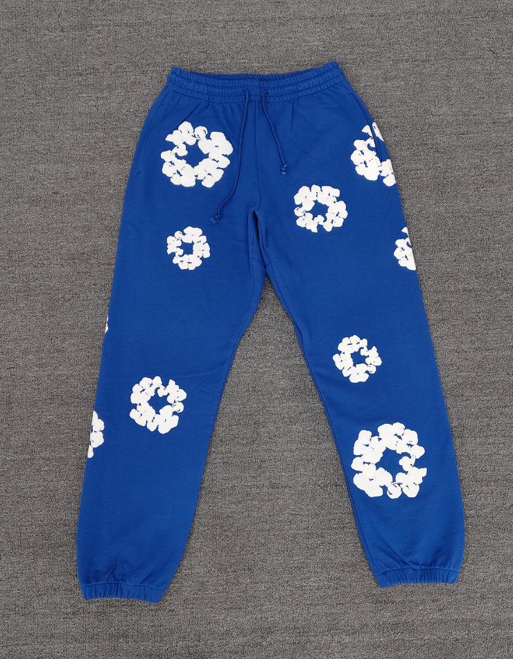 Schwerer Baumwoll-Denim-Hoodie mit Blumenmuster - Trendige amerikanische Streetwear-Jacke für Herren