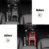 JeCar Interior Gear Shift Cup Holder Panel Cover Trim Fit for Jeep Wrangler JL JLU Gladiator JT 2018-2024 2025 2026+ (Red)