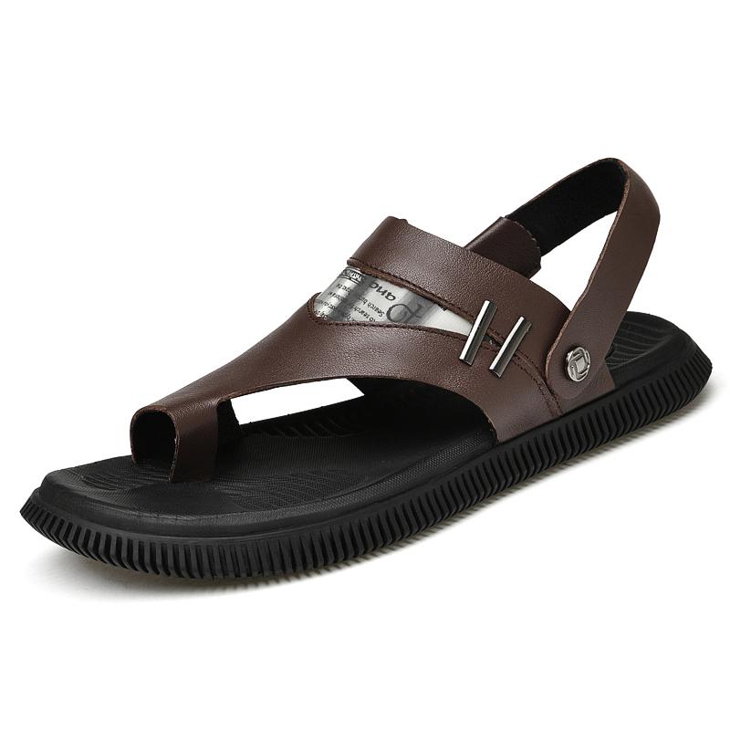 2022 Retro Sandals Men'S Summer Beach Casual Shoes Genuine Leather Gladiator Flip Flops Men Outdoor Slippers Male Luxury Shoes