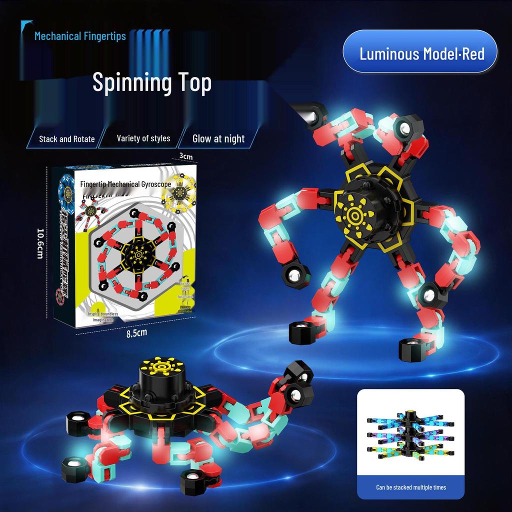 Deformable Luminous Gyro Toy for Kids - Educational Stress-Relief Mechanical Spinner