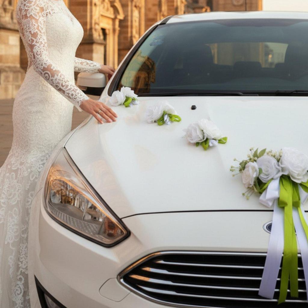 Wedding Car Decoration Set Elegant Bridal Hood Flowers Damage Installation Artificial Flower