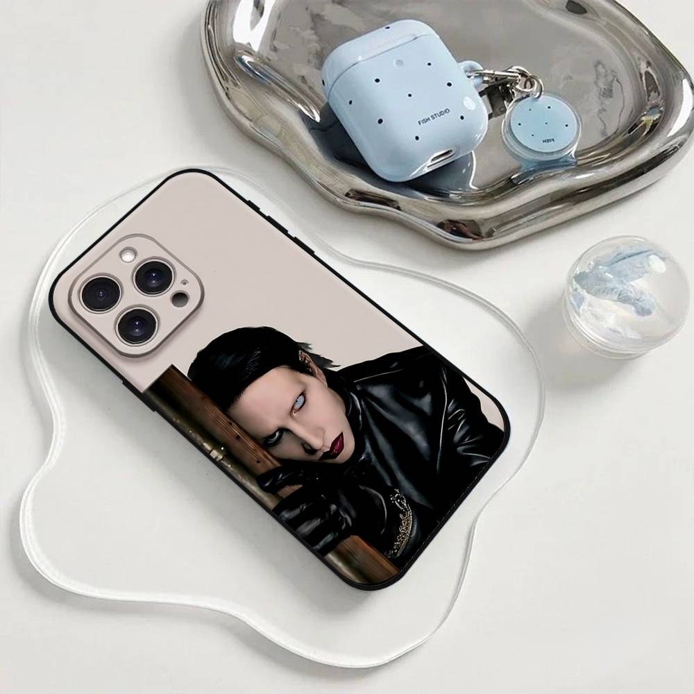 Singer M-Marilyn Manson Phone Case Phone Case For Iphone 17 16 15 11 13 14 Pro Max X Xr Xs Max 12mini Black Shell Cover Case