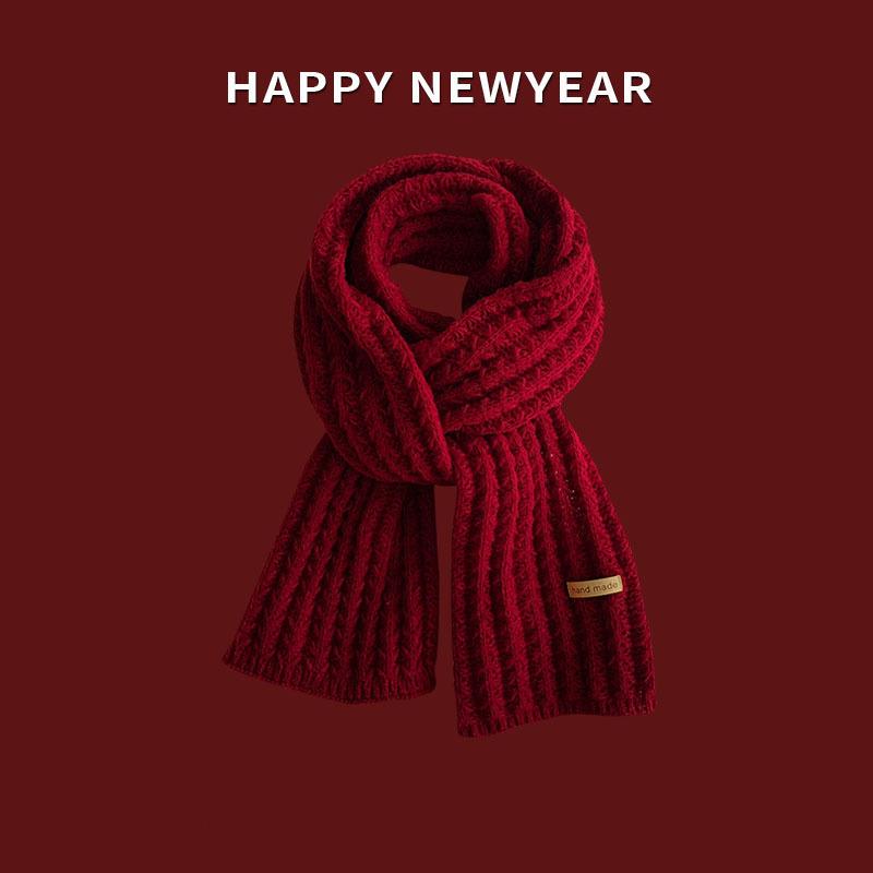 

Женский зимний рождественский вязаный шерстяной нагрудник, универсальный полноценный толстый теплый шарф 170x35cm