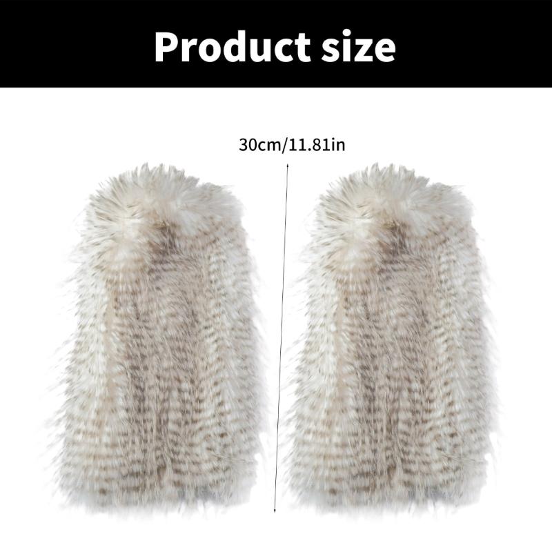Plush Leg Warmers for Women Fuzzy Winter Boot Toppers Comfortable Stylish Thick Furry Leg Covers Footless Calf Socks