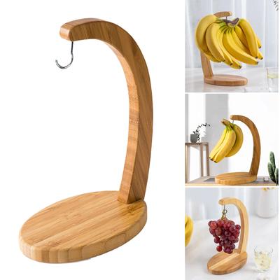 Bananenhouder Boomstandaard Hangerrek Fruitdisplay Haak Houten Bananenboom Hanger Stevig Display met Haak voor Fruitopslag